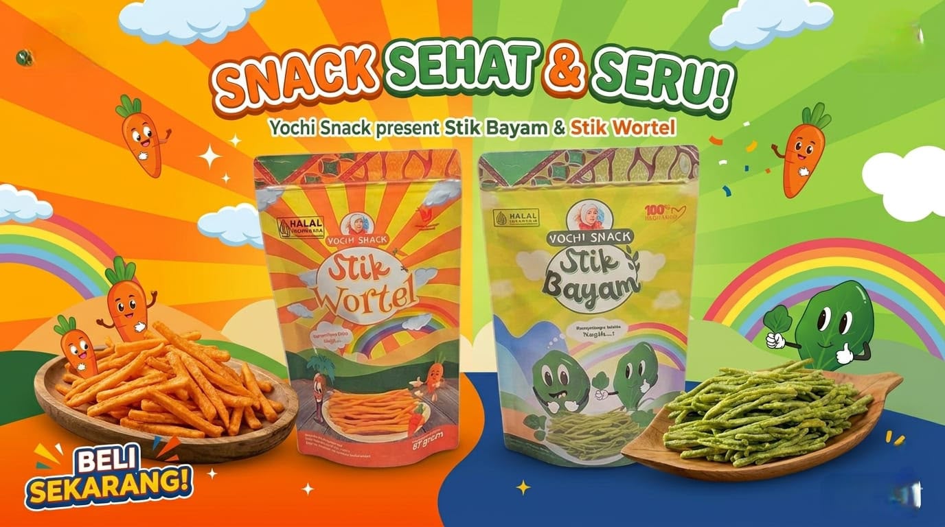 Yochi Snack stik bayam dan stik wortel
